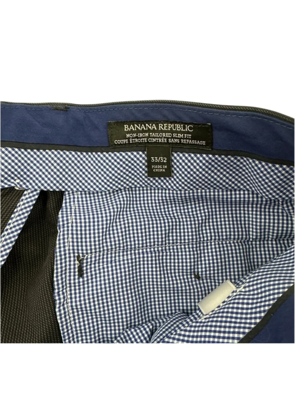 Banana Republic pants slacks Non-Iron tailored slim fit muted pattern sz 33x32